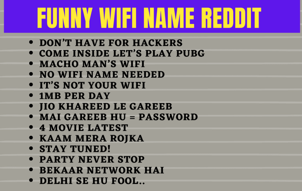 Funny Wifi Name India | Cool Wifi Name India | Funny Wifi Name Reddit :  Indian Memoir